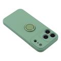 iPhone 18 Pro Flydende silikone cover med ringholder og håndledsrem - Mynte