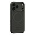 iPhone 18 Pro Max/17 Pro Max Mutural magnetisk Ripple Wave-hybrid cover – Sort
