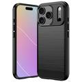 iPhone 18 Pro Max Børstet TPU Cover - Karbonfiber