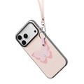 iPhone 18 Pro Max Dux Ducis Luvy cover med fingerring/håndrem - lyserød / sommerfugl