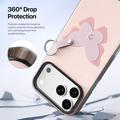 iPhone 18 Pro Max Dux Ducis Luvy cover med fingerring/håndrem - lyserød / sommerfugl