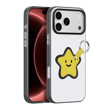 iPhone 18 Pro Max Dux Ducis Luvy cover med fingerring/håndrem - hvid / stjerne