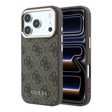iPhone 18 Pro Max Guess 4G Gold Frame Cover - MagSafe-kompatibelt - Brun