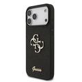 iPhone 18 Pro Max Guess Fixed Glitter 4G Metal Logo Cover - Sort