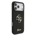 iPhone 18 Pro Max Guess Fixed Glitter 4G Metal Logo Cover - Sort
