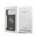 iPhone 18 Pro Max Guess Fixed Glitter 4G Metal Logo Cover - Sort