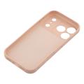 iPhone 18 Pro Max Flydende silikone cover med ringholder og håndledsrem - lyserød