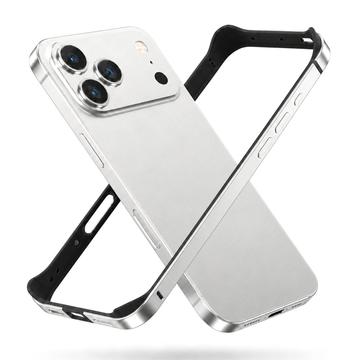 iPhone 18 Pro Max Metalkofanger med forhøjede kanter - Sølv