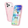 iPhone 18 Pro Max Stylish Glitter Series Hybrid Cover - MagSafe kompatibel - Pink