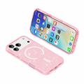 iPhone 18 Pro Max Stylish Glitter Series Hybrid Cover - MagSafe kompatibel - Pink