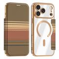 iPhone 18 Pro Max Stilfuldt magnetisk flip-etui med RFID-kortpladser - brun