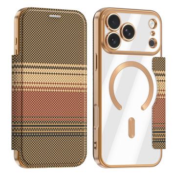 iPhone 18 Pro Max Stilfuldt magnetisk flip-etui med RFID-kortpladser - brun