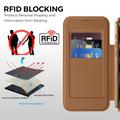 iPhone 18 Pro Max Stilfuldt magnetisk flip-etui med RFID-kortpladser - brun