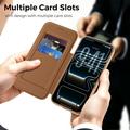 iPhone 18 Pro Max Stilfuldt magnetisk flip-etui med RFID-kortpladser - brun