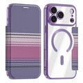 iPhone 18 Pro Max Stilfuldt magnetisk flip-etui med RFID-kortpladser - lilla