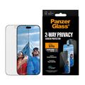 iPhone 18 Pro PanzerGlass Ultra-Wide Fit EasyAligner 2-Way Privacy Skærmbeskyttelse Hærdet Glas - 9H - Sort kant