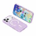 iPhone 18 Pro Stylish Glitter Series Hybrid Cover - MagSafe kompatibel - Lilla