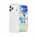 iPhone 18 Pro Stylish Glitter Series Hybrid Cover - MagSafe kompatibel - Hvid