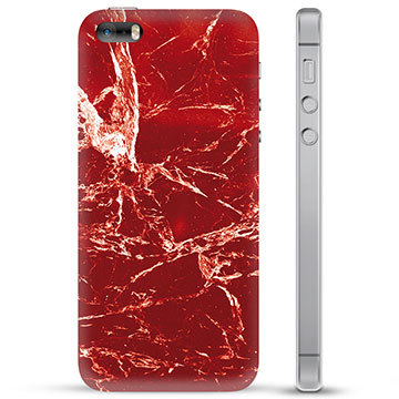 iPhone 5/5S/SE Hybrid Cover - Rød Marmor
