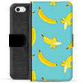 iPhone 5/5S/SE Premium Flip Cover med Pung - Bananer