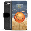 iPhone 5/5S/SE Premium Flip Cover med Pung - Basketball