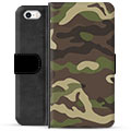 iPhone 5/5S/SE Premium Flip Cover med Pung - Camo