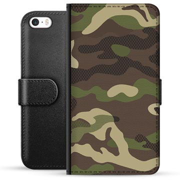 iPhone 5/5S/SE Premium Flip Cover med Pung - Camo