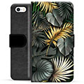 iPhone 5/5S/SE Premium Flip Cover med Pung - Gyldne Blade