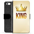 iPhone 5/5S/SE Premium Flip Cover med Pung - Konge