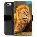 iPhone 5/5S/SE Premium Flip Cover med Pung - Løve