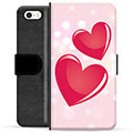 iPhone 5/5S/SE Premium Flip Cover med Pung - Kærlighed