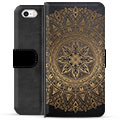 iPhone 5/5S/SE Premium Flip Cover med Pung - Mandala