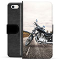 iPhone 5/5S/SE Premium Flip Cover med Pung - Motorcykel