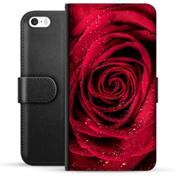 iPhone 5/5S/SE Premium Flip Cover med Pung - Rose