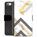 iPhone 5/5S/SE Premium Flip Cover med Pung - Abstrakt Marmor