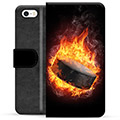 iPhone 5/5S/SE Premium Flip Cover med Pung - Ishockey