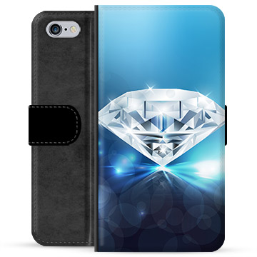 iPhone 6 / 6S Premium Flip Cover med Pung - Diamant