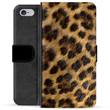 iPhone 6 / 6S Premium Flip Cover med Pung - Leopard