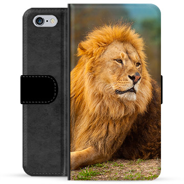iPhone 6 / 6S Premium Flip Cover med Pung - Løve