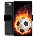 iPhone 6 / 6S Premium Flip Cover med Pung - Fodbold Flamme