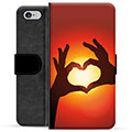 iPhone 6 / 6S Premium Flip Cover med Pung - Hjertesilhuet
