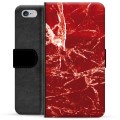 iPhone 6 Plus / 6S Plus Premium Flip Cover med Pung - Rød Marmor