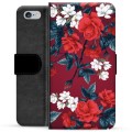 iPhone 6 / 6S Premium Flip Cover med Pung - Vintage Blomster