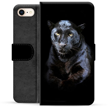 iPhone 7/8/SE (2020)/SE (2022) Premium Flip Cover med Pung - Sort Panter