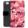 iPhone 7/8/SE (2020)/SE (2022) Premium Flip Cover med Pung - Pink Camouflage