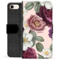 iPhone 7/8/SE (2020) Premium Flip Cover med Pung - Romantiske Blomster