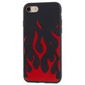 iPhone 7/8/SE (2020)/SE (2022) Silikone Cover med Flammer - sort