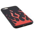 iPhone 7/8/SE (2020)/SE (2022) Silikone Cover med Flammer - sort