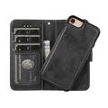 iPhone 7/8/SE (2020)/SE (2022) Vintage 2-i-1-pungetui med aftageligt låg - sort
