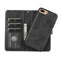 iPhone 7 Plus/8 Plus Vintage 2-i-1-pungetui med aftageligt låg - sort